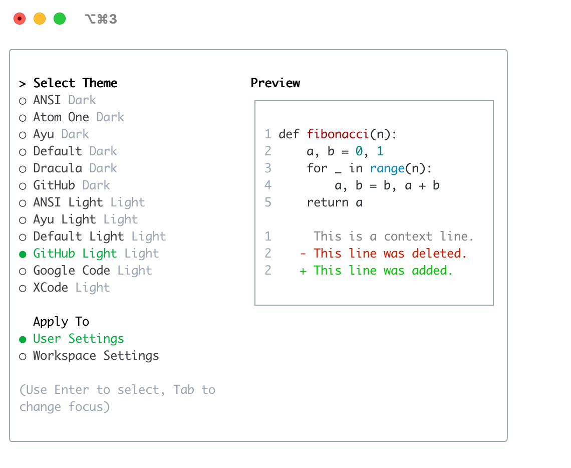 GitHub Light theme